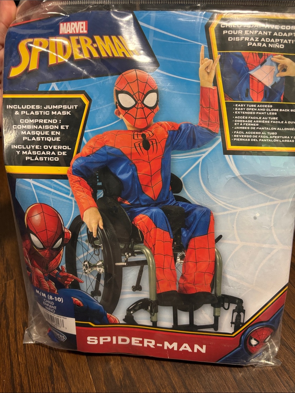 Marvel Spider-Man Adaptive Costume - Red and Blue Hero Jumpsuit with Mask
